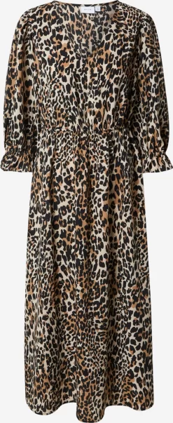 Vila Midi Jurken Jurk YANA Dames Beige / Camel