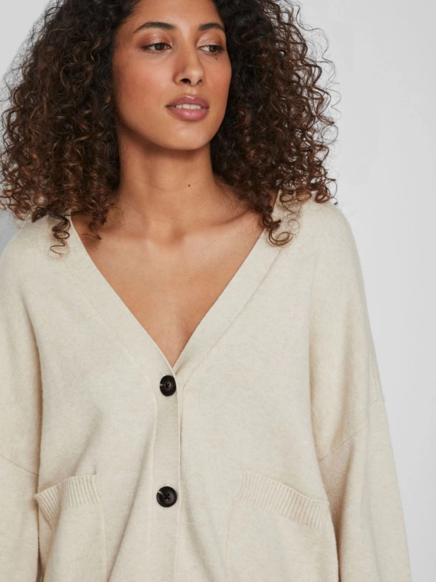 Vila Vesten Gebreid Vest Dames Lichtbeige 6 Vila Vesten Gebreid Vest Dames Lichtbeige - Afbeelding 6