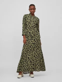 Vila Maxi Jurken Jurk Dames Groen -Vila e97059c90f809e6ab91c9873fe476371 scaled