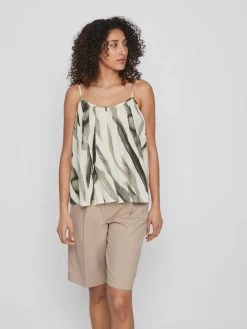 Vila Spaghetti Tops Top Dames Grijs -Vila e99868996415b3bd5fd4ce052011d14d