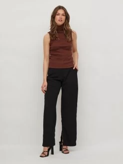 Vila Mouwloze Shirts Top Dames Bruin / Zwart -Vila e9ac901361513422afeccfd6275aa1a8