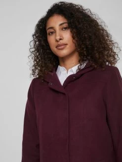 Vila Korte Mantels Tussenmantel Dames Bordeaux -Vila e9c32f0da37da17f2f13ada310a55c6b