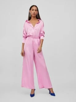 Vila Pantalons Wide Leg Broek Clair Dames Pink -Vila e9cccdc581bbbb8f2cc1b17a1efd4daf