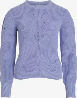 Vila Fijngebreide Truien Trui Dames Lichtlila