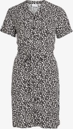 Vila Blousejurken Blousejurk Dames Zwart / Wit