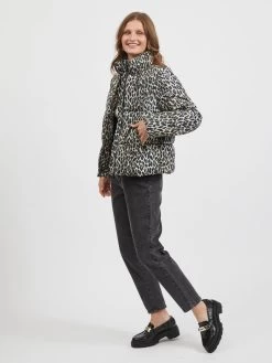 Vila Winterjassen Winterjas Karla Dames Beige / Zwart -Vila eaab07b2e1f2be94393e0021219f9942