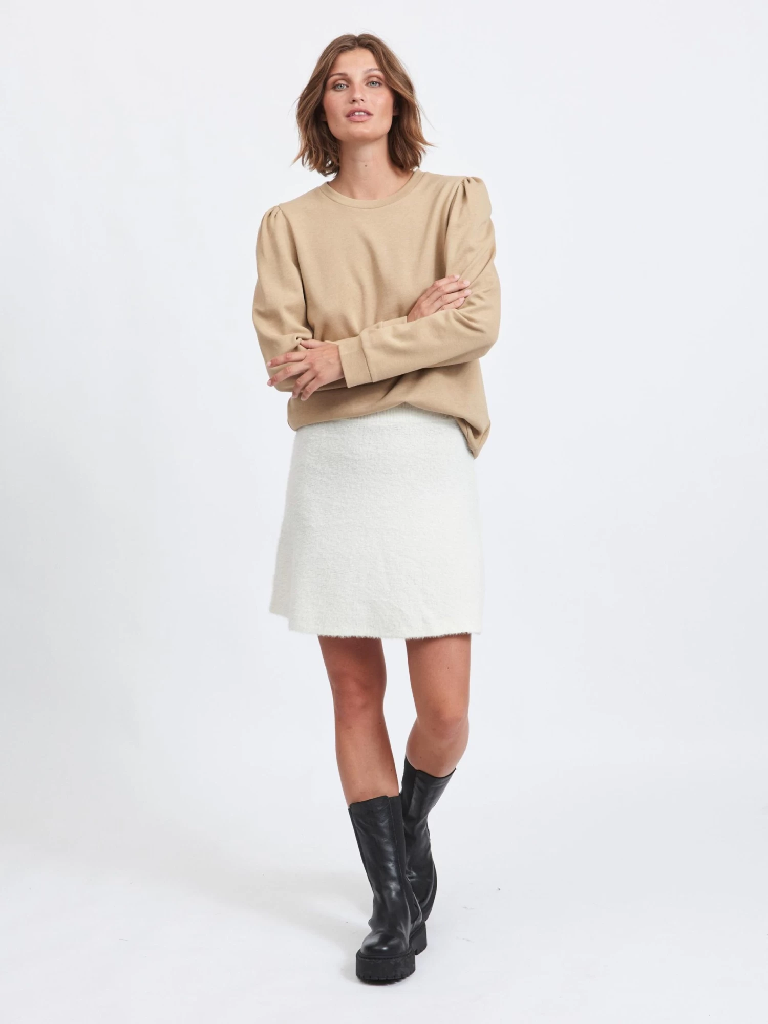 Vila Sweatshirts Sweatshirt Rustie Dames Lichtbruin 4 Vila Sweatshirts Sweatshirt Rustie Dames Lichtbruin - Afbeelding 4