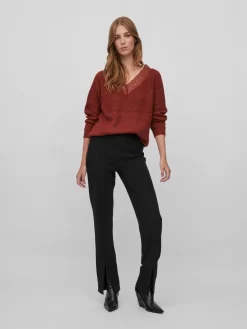 Vila Fijngebreide Truien Trui Glacy Dames Roestrood -Vila eb191af550a3fdd2dab960d9db041fea scaled