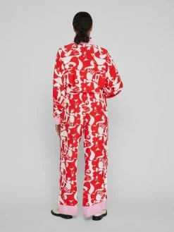 Vila Pantalons Wide Leg Broek KIKKI Dames Lichtrood -Vila ec51eb49a6b611b583b9b29b42a9c27f