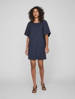 Vila Mini Jurken Jurk Dames Navy -Vila ecb7cf6ef9bc90d8fda41aa4beb2bdcb