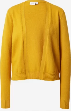 Vila Vesten Gebreid Vest Ril Dames Mosterd