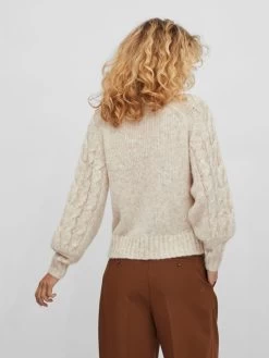 Vila Coltruien Trui Dames Beige -Vila ed78e96bb541b286225786e8ef6e3b6f