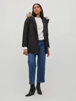 Vila Winterjassen Winterjas Loui Dames Zwart -Vila edb779a2ed898ed2006e3f770848423f scaled