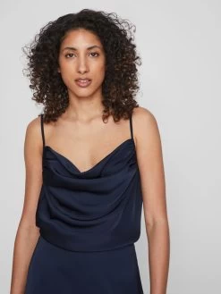 Vila Spaghetti Tops Top Dames Blauw / Donkerblauw -Vila edc4f991438ab6f2b226d4d37431b319