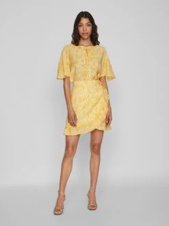 Vila Blouses Met Korte Mouw Blouse Limia Eva Dames Donkergeel -Vila eff4b0ddf06ea0a404d820b225e0c0c9