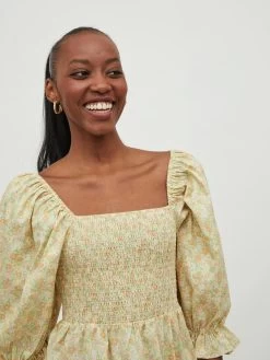 Vila Mini Jurken Jurk Colmena Dames Pasteelgeel -Vila f00a7b0dd35c231eaa59d60364eaab8d