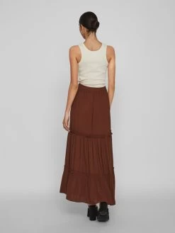 Vila Maxi Rokken Rok Dames Bruin -Vila f0481c861eacc754c7a2ce1d6ee55bdf