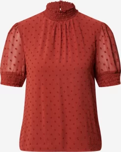 Vila Blouses Met Korte Mouw Blouse Dames Roestbruin