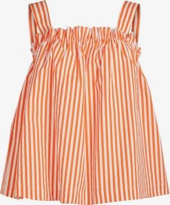 Vila Mouwloze Shirts Top FIKA Dames Mandarijn / Wit