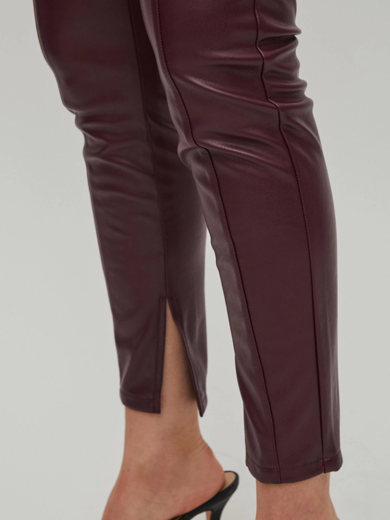 Vila Leren Broeken Skinny Broek Dagmar Dames Bordeaux 6 Vila Leren Broeken Skinny Broek Dagmar Dames Bordeaux - Afbeelding 6