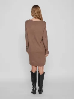 Vila Gebreide Jurken Gebreide Jurk Dames Bruin -Vila f4398ce501a1a13109a52951dd688455 scaled