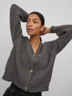 Vila Vesten Gebreid Vest Suba Dames Antraciet -Vila f51bc30ea3345ed1c337703fbf882fc2