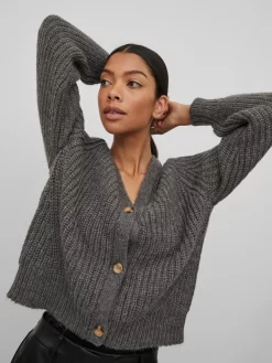 Vila Vesten Gebreid Vest Suba Dames Antraciet -Vila f51bc30ea3345ed1c337703fbf882fc2 scaled