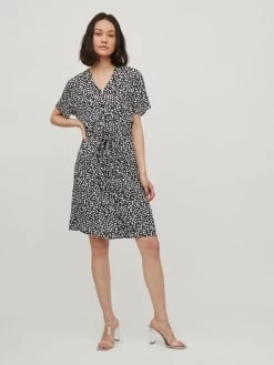 Vila Blousejurken Blousejurk Dames Zwart / Wit -Vila f5707073707e97933784d33dafc47035