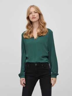 Vila Kanten Blouses Blouse Dames Groen -Vila f659c6e847f5a0e19c11026a1ac5f686
