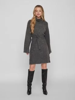 Vila Gebreide Jurken Gebreide Jurk Malina Dames Donkergrijs -Vila f667221d8db3464005eae7d195d18d7a