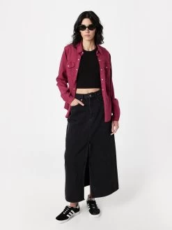 Vila Spijkerblouses Blouse BISTA Dames Wijnrood 9 Vila Spijkerblouses Blouse BISTA Dames Wijnrood -Vila f6c6225dd3830fa0c32865600c115038