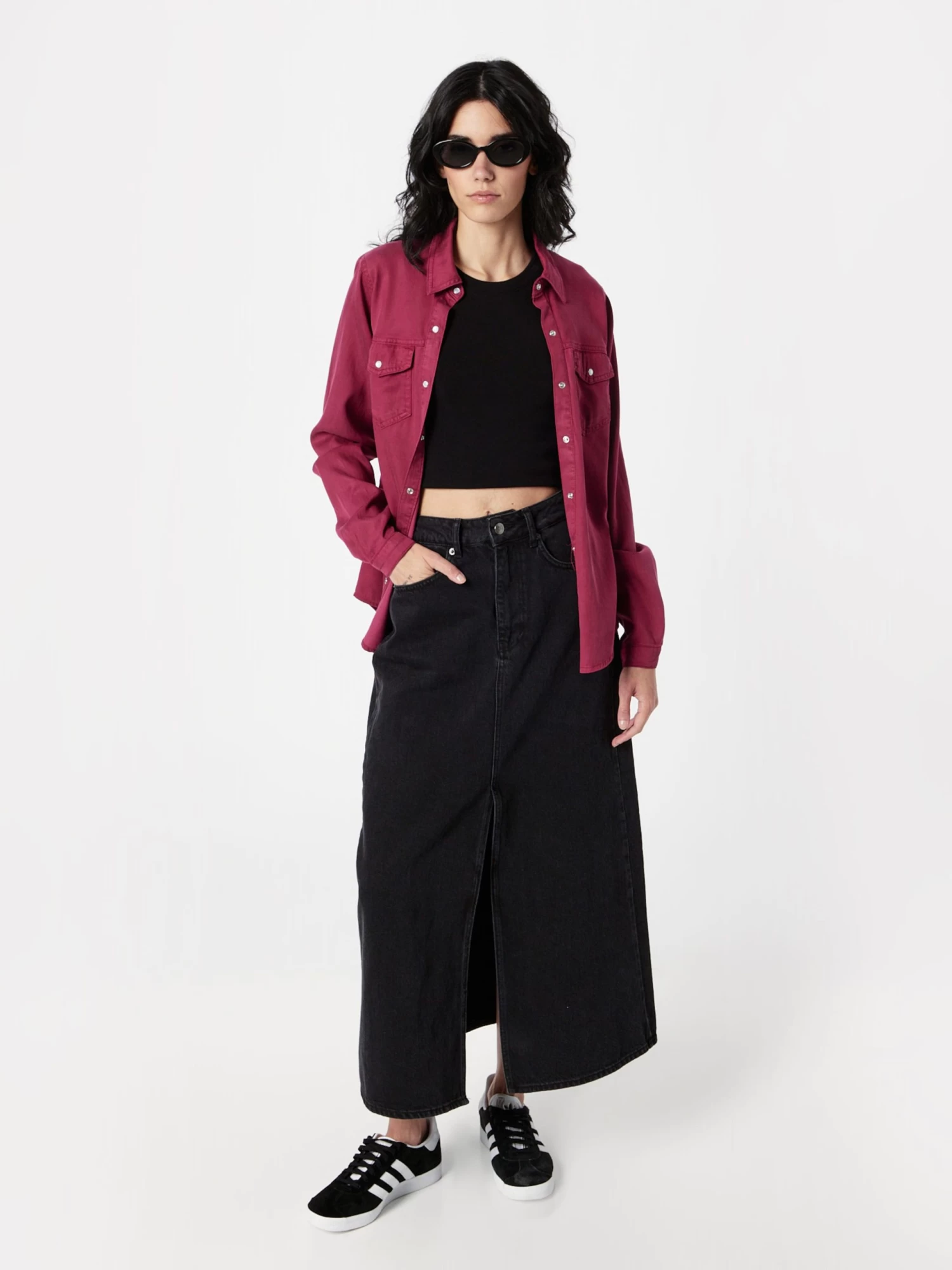 Vila Spijkerblouses Blouse BISTA Dames Wijnrood 5 Vila Spijkerblouses Blouse BISTA Dames Wijnrood - Afbeelding 5