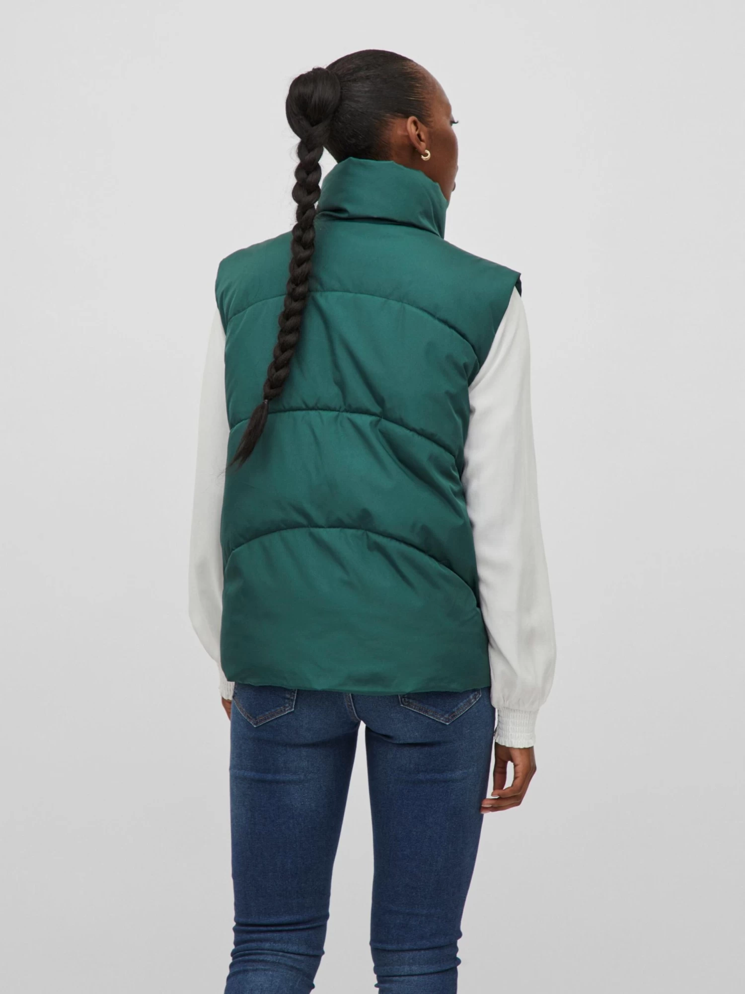 Vila Bodywarmers Bodywarmer Dames Donkergroen 4 Vila Bodywarmers Bodywarmer Dames Donkergroen - Afbeelding 4