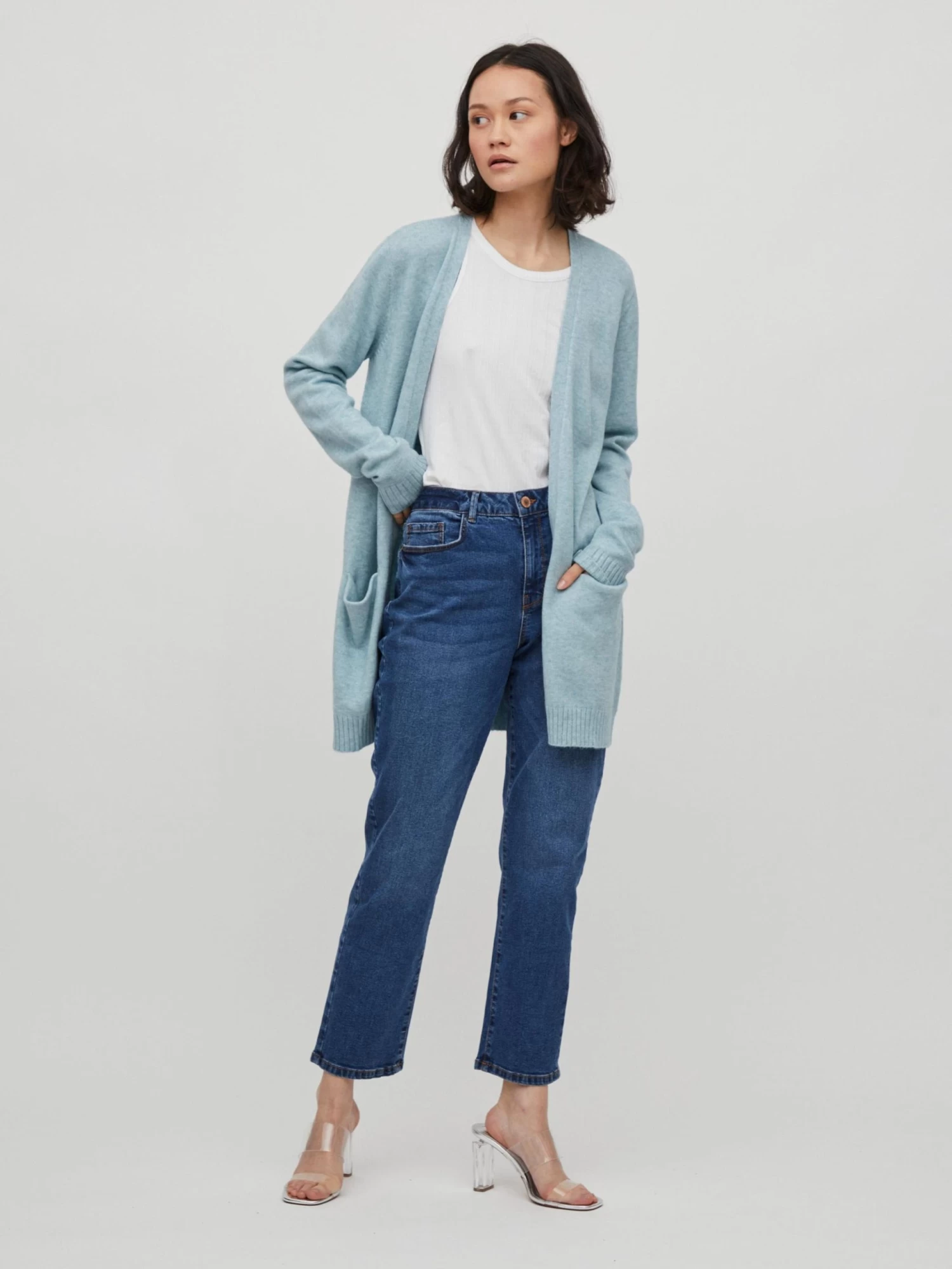 Vila Vesten Gebreid Vest Ril Dames Blauw 6 Vila Vesten Gebreid Vest Ril Dames Blauw - Afbeelding 6