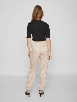 Vila Pantalons Tapered Broek Dames Beige -Vila f8c2499985142b59f609d335faf0720c
