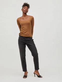 Vila Fijngebreide Truien Trui Popsa Dames Karamel -Vila f8c4a97ddf8f88c59b66bbd73a8be901