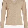 Vila Fijngebreide Truien Trui Ril Dames Beige