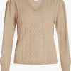 Vila Fijngebreide Truien Trui Ril Dames Beige