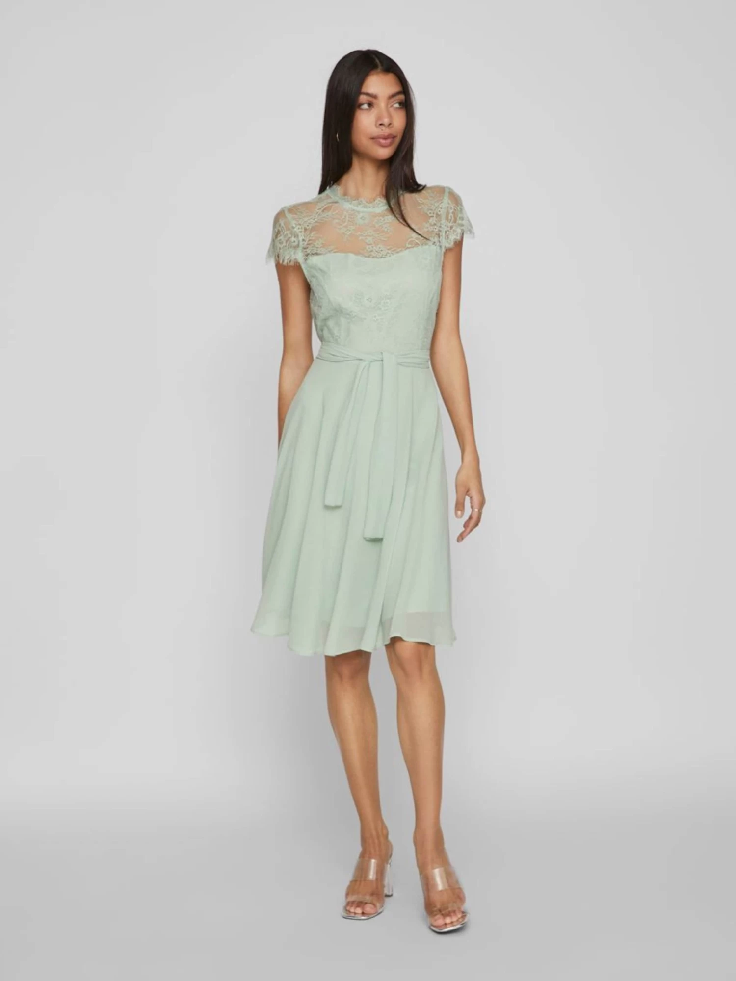 Vila Cocktailjurken Cocktailjurk Diona Dames Pastelgroen 4 Vila Cocktailjurken Cocktailjurk Diona Dames Pastelgroen - Afbeelding 4