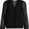 Vila Kanten Blouses Blouse Dobba Dames Zwart