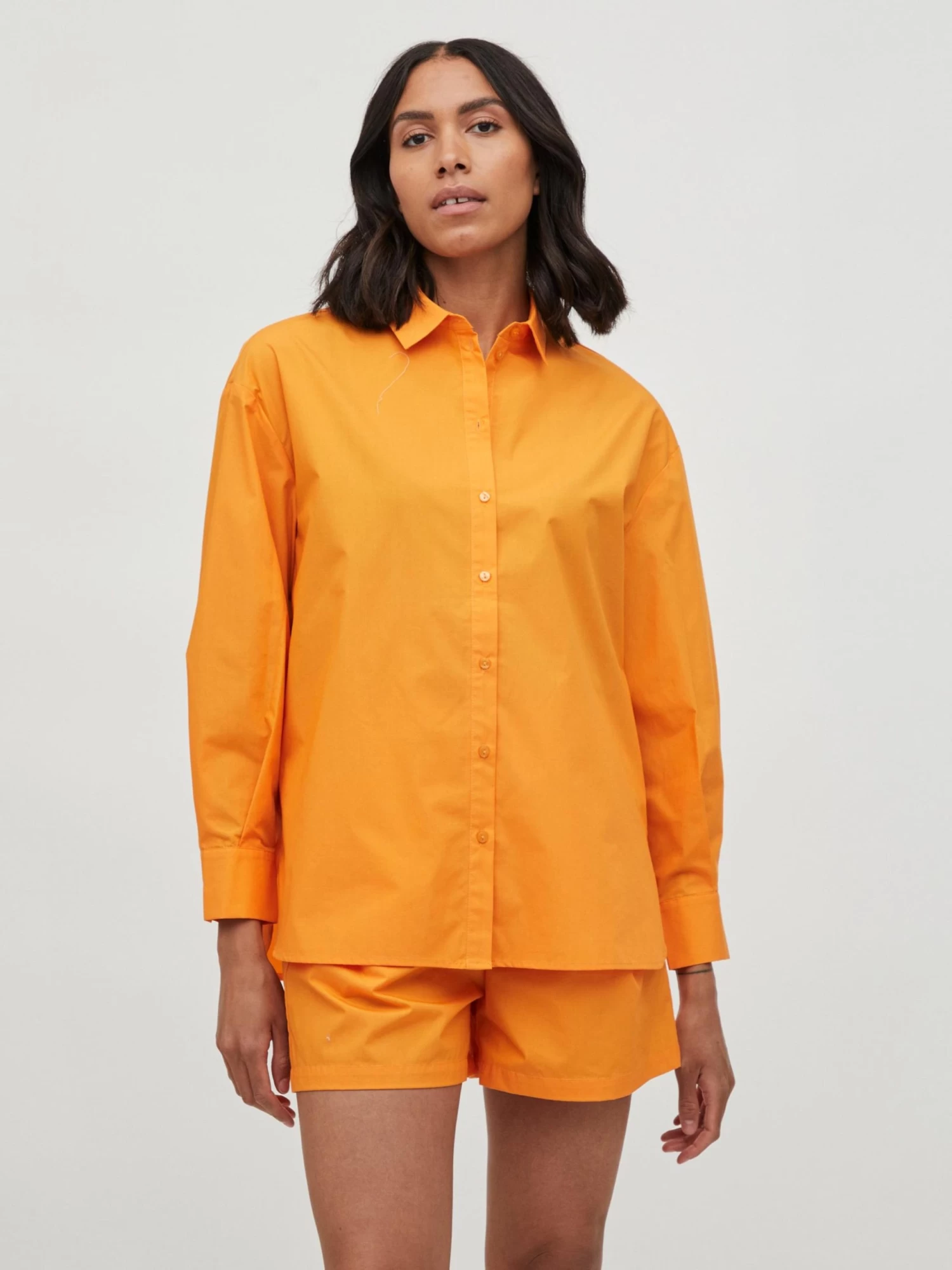 Vila Overhemden Blouse Polini Dames Oranje 3 Vila Overhemden Blouse Polini Dames Oranje - Afbeelding 3