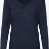Vila Fijngebreide Truien Trui Ril Dames Donkerblauw