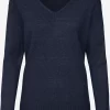 Vila Fijngebreide Truien Trui Ril Dames Donkerblauw