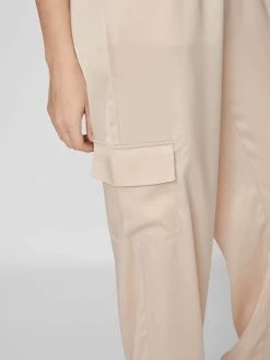 Vila Pantalons Tapered Broek Dames Beige -Vila fe920dd319e36b15d975eef54bed24c9