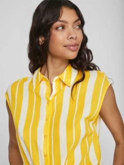 Vila Blouse Tops Blouse Dames Geel -Vila ff7dfd88c5fb663e6ea79d672134d1c2