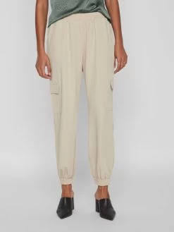 Vila Cargobroeken Tapered Cargobroek Dames Beige -Vila ffabdc6ad8c2e03df95e49e95086f488