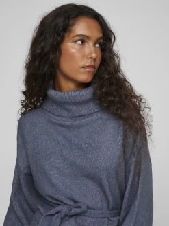 Vila Gebreide Jurken Gebreide Jurk Rolfie Dames Blauw -Vila ffca965a005a4d35e1e9876caedbf77c