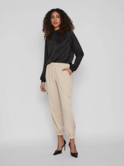 Vila Sweatpants Tapered Cargobroek PETRA Dames Beige -Vila ffeddf53206869622626fd41e9a29117